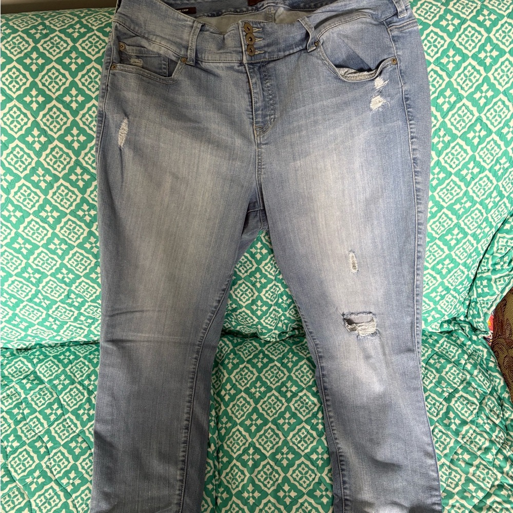 Torrid Light Blue Crop Jegging High-Rise Skinny Jeans